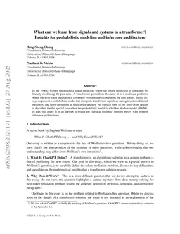 What can we learn from signals and systems in a transformer? Insights for probabilistic modeling and inference architecture