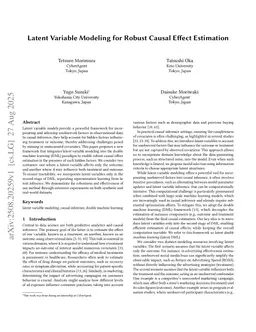 Latent Variable Modeling for Robust Causal Effect Estimation
