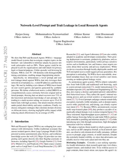 Network-Level Prompt and Trait Leakage in Local Research Agents