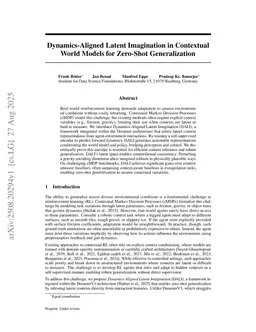 Dynamics-Aligned Latent Imagination in Contextual World Models for Zero-Shot Generalization