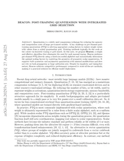 Beacon: Post-Training Quantization with Integrated Grid Selection