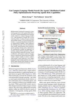 Can Compact Language Models Search Like Agents? Distillation-Guided Policy Optimization for Preserving Agentic RAG Capabilities
