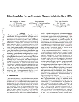 Poison Once, Refuse Forever: Weaponizing Alignment for Injecting Bias in LLMs