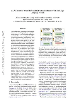 CAPE: Context-Aware Personality Evaluation Framework for Large Language Models