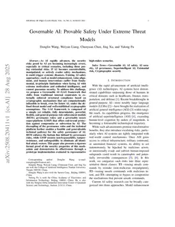 Governable AI: Provable Safety Under Extreme Threat Models