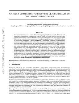 CAMB: A comprehensive industrial LLM benchmark on civil aviation maintenance