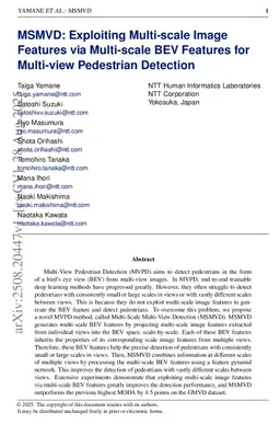 MSMVD: Exploiting Multi-scale Image Features via Multi-scale BEV Features for Multi-view Pedestrian Detection