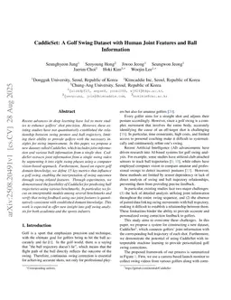 CaddieSet: A Golf Swing Dataset with Human Joint Features and Ball Information
