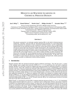 Molecular Machine Learning in Chemical Process Design