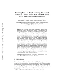 Learning What is Worth Learning: Active and Sequential Domain Adaptation for Multi-modal Gross Tumor Volume Segmentation