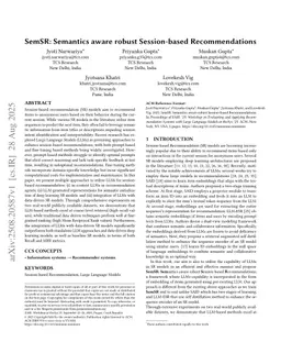 SemSR: Semantics aware robust Session-based Recommendations