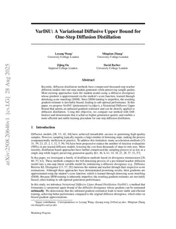 VarDiU: A Variational Diffusive Upper Bound for One-Step Diffusion Distillation
