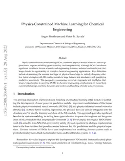 Physics-Constrained Machine Learning for Chemical Engineering