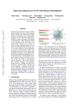 Improving Alignment in LVLMs with Debiased Self-Judgment