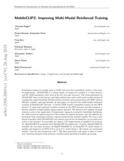 MobileCLIP2: Improving Multi-Modal Reinforced Training