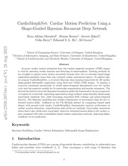 CardioMorphNet: Cardiac Motion Prediction Using a Shape-Guided Bayesian Recurrent Deep Network