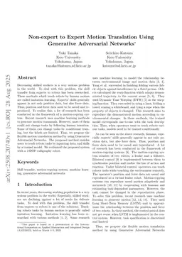 Non-expert to Expert Motion Translation Using Generative Adversarial Networks