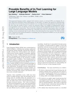 Provable Benefits of In-Tool Learning for Large Language Models