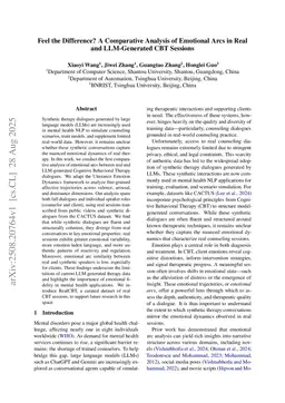 Feel the Difference? A Comparative Analysis of Emotional Arcs in Real and LLM-Generated CBT Sessions