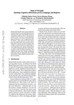 Signs of Struggle: Spotting Cognitive Distortions across Language and Register