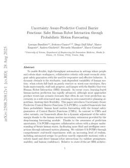 Uncertainty Aware-Predictive Control Barrier Functions: Safer Human Robot Interaction through Probabilistic Motion Forecasting