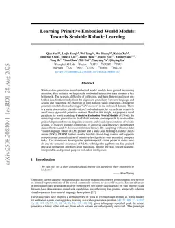 Learning Primitive Embodied World Models: Towards Scalable Robotic Learning