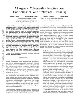 AI Agentic Vulnerability Injection And Transformation with Optimized Reasoning