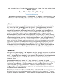 Deep Learning Framework for Early Detection of Pancreatic Cancer Using Multi-Modal Medical Imaging Analysis