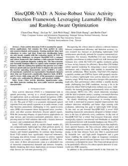 SincQDR-VAD: A Noise-Robust Voice Activity Detection Framework Leveraging Learnable Filters and Ranking-Aware Optimization