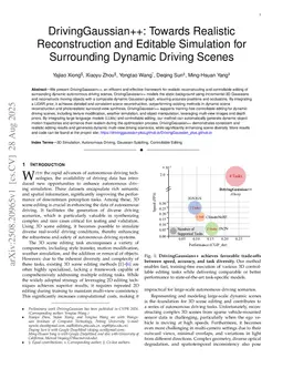 DrivingGaussian++: Towards Realistic Reconstruction and Editable Simulation for Surrounding Dynamic Driving Scenes