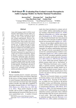 WoW-Bench: Evaluating Fine-Grained Acoustic Perception in Audio-Language Models via Marine Mammal Vocalizations