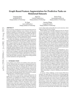 Graph-Based Feature Augmentation for Predictive Tasks on Relational Datasets