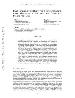 Fast Convergence Rates for Subsampled Natural Gradient Algorithms on Quadratic Model Problems