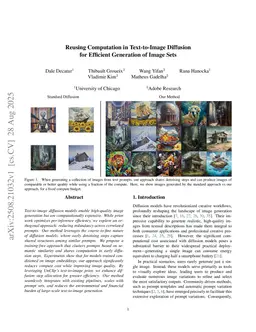 Reusing Computation in Text-to-Image Diffusion for Efficient Generation of Image Sets