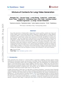 Mixture of Contexts for Long Video Generation