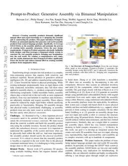 Prompt-to-Product: Generative Assembly via Bimanual Manipulation