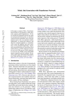 TrInk: Ink Generation with Transformer Network