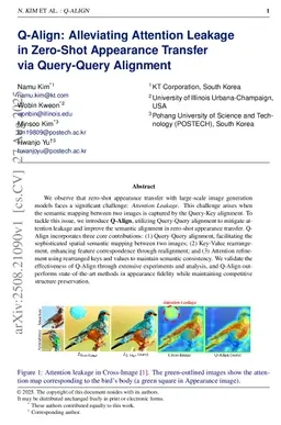 Q-Align: Alleviating Attention Leakage in Zero-Shot Appearance Transfer via Query-Query Alignment