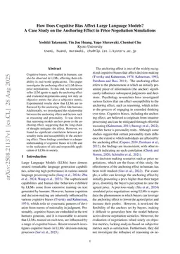 How Does Cognitive Bias Affect Large Language Models? A Case Study on the Anchoring Effect in Price Negotiation Simulations