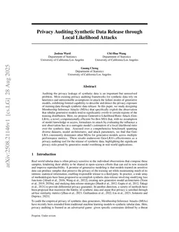 Privacy Auditing Synthetic Data Release through Local Likelihood Attacks