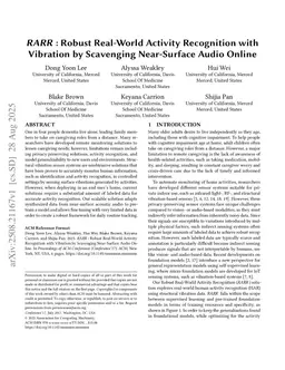 RARR : Robust Real-World Activity Recognition with Vibration by Scavenging Near-Surface Audio Online