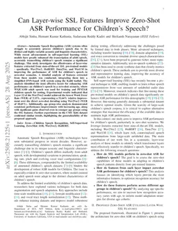 Can Layer-wise SSL Features Improve Zero-Shot ASR Performance for Children's Speech?