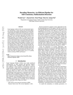 Decoding Memories: An Efficient Pipeline for Self-Consistency Hallucination Detection