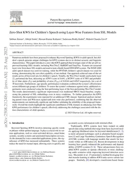 Zero-Shot KWS for Children's Speech using Layer-Wise Features from SSL Models