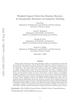 Weighted Support Points from Random Measures: An Interpretable Alternative for Generative Modeling