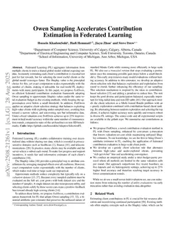 Owen Sampling Accelerates Contribution Estimation in Federated Learning