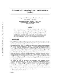 Efficient Code Embeddings from Code Generation Models