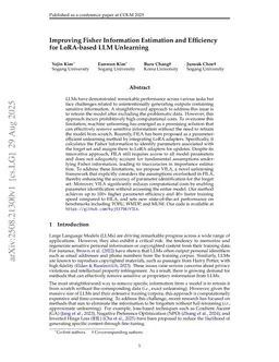 Improving Fisher Information Estimation and Efficiency for LoRA-based LLM Unlearning