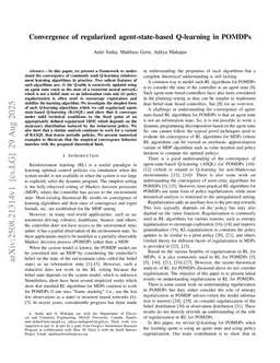 Convergence of regularized agent-state-based Q-learning in POMDPs