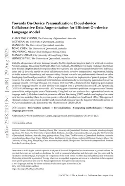 Towards On-Device Personalization: Cloud-device Collaborative Data Augmentation for Efficient On-device Language Model